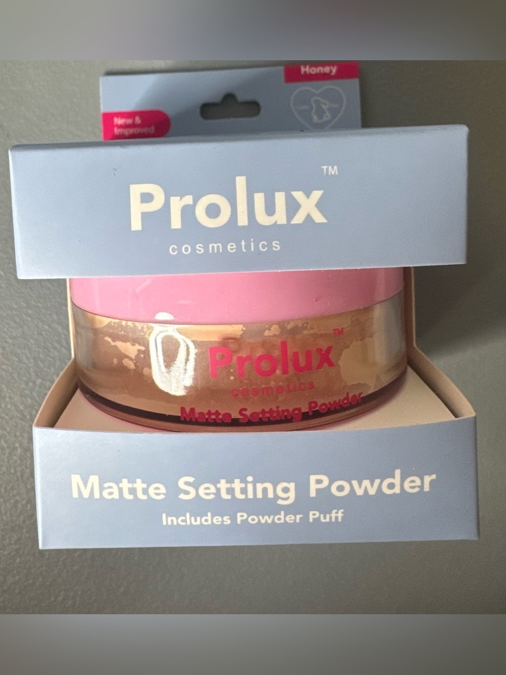 Prolux Matte Setting Powder (Honey) - Lightweight Finishing powder puff
